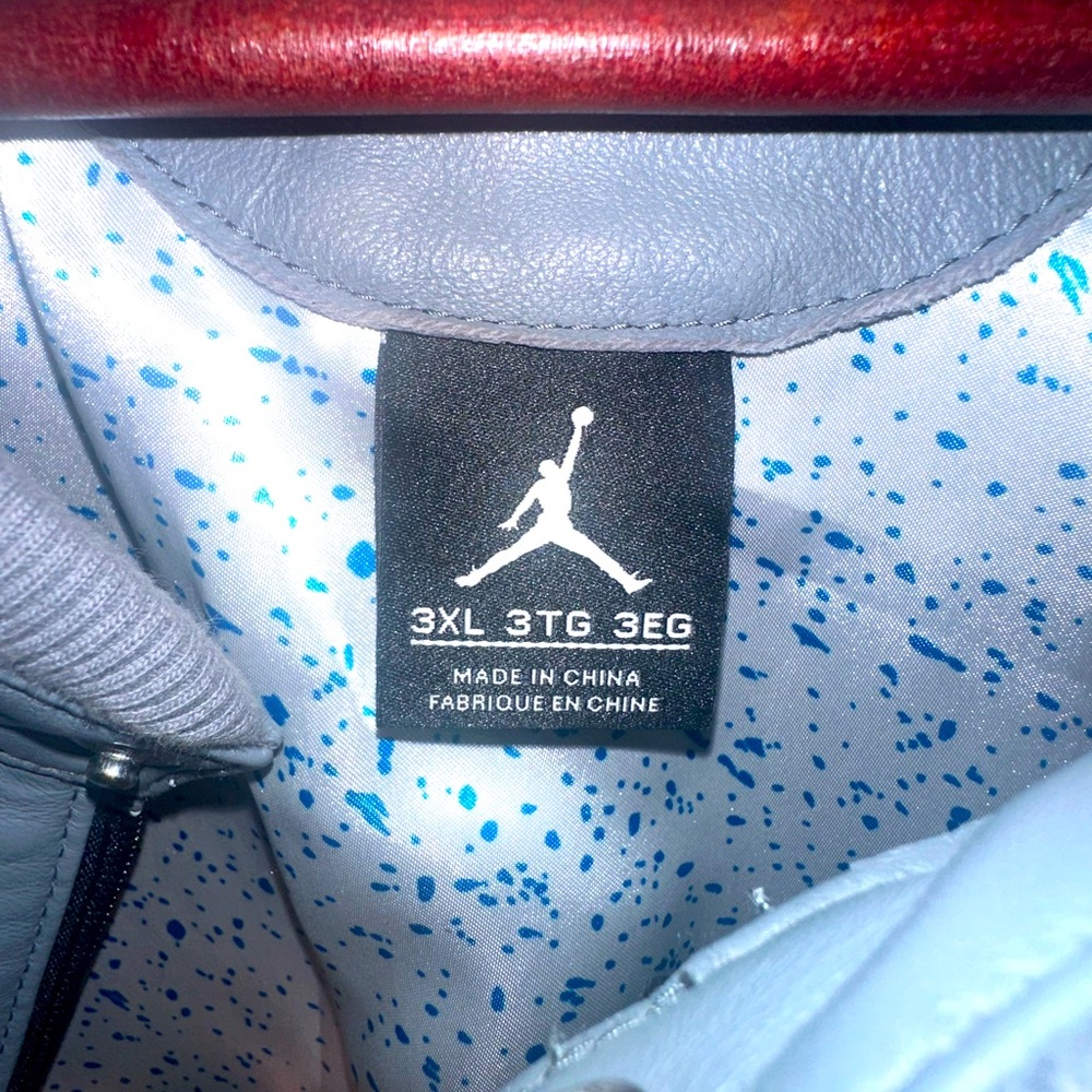 Rare Vintage Jordan Brand BHM edition 100% Leather Cool Gray Motorcycle Jacket - Picture 5 of 15